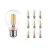 Mehrfachpackung 10x Noxion Lucent LED E27 Birne Fadenlampe Klar 4.5W 470lm - 822-827 Dim To Warm | Dimmbar - Ersatz Für 40W